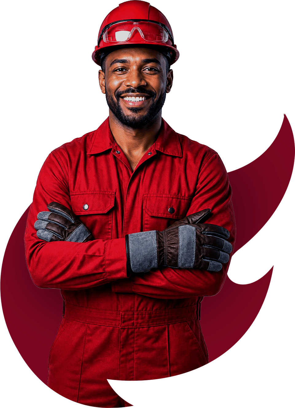 Colaborador da Fênix Metais em uniforme e capacete de segurança
